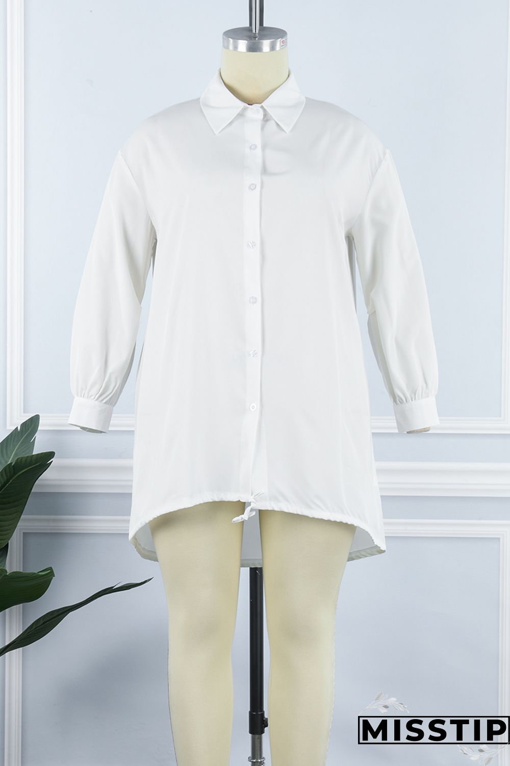 Black Casual Plus Size Solid Patchwork Turndown Collar Shirt Dress
