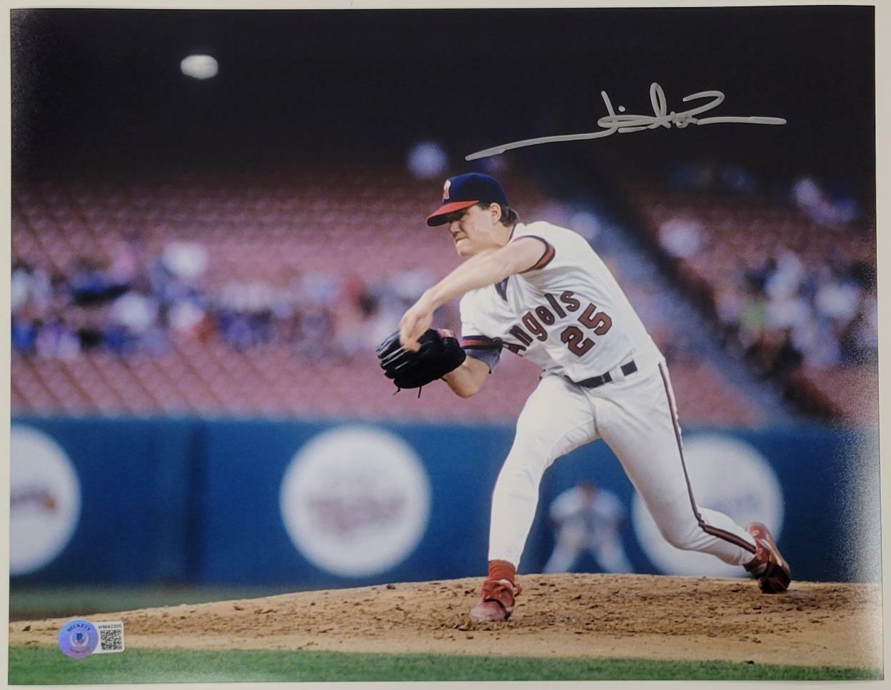 Jim Abbott signed California Angels 11x14 Photo Poster painting Autograph ~ Beckett BAS Witness