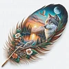(US Only)Leaf Wolf Printed Cross Stitch Kit 40x40cm DIY 11CT Embroidery Craft Decor