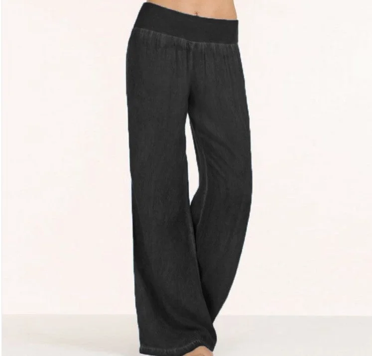 Brownm Large Casual Thin Wide Leg Trousers Pants
