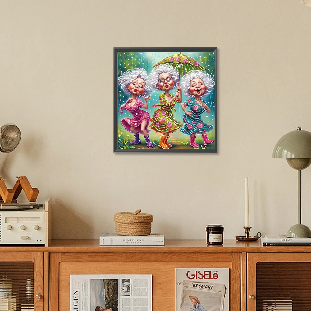 Diamond Painting - Partial Special Shaped Drill - Granny(Canvas|30*30cm)