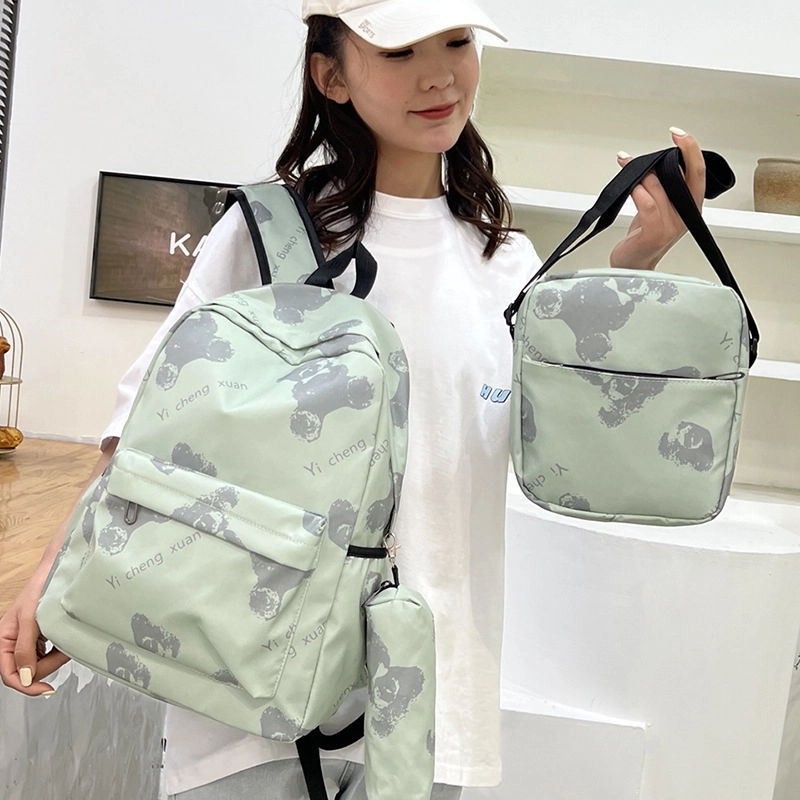 Three-piece Backpack Three-in-one Shoulder Bag Lunch Box Pencil Bag School Bag