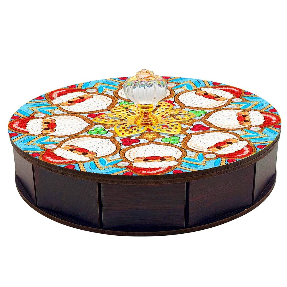 DIY Mandala Diamond Painting Storage Box Wooden Organizer Case for Art Crafts