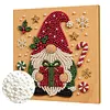 (20x20cm)Gift Gnome DIY Pearl Painting Art With Inner Wooden Framed Kit