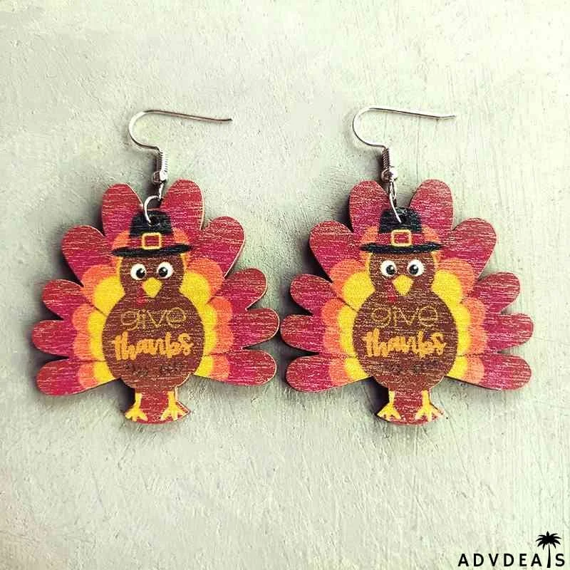 Thanksgiving Turkey Drop Earrings