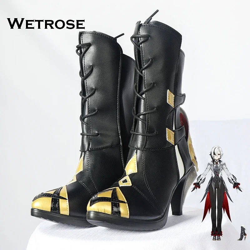 [Wetrose] Arlecchino Knave SR Genshin Impact Cosplay Costume  Арлекино Harbinger Heels Wig Full Set