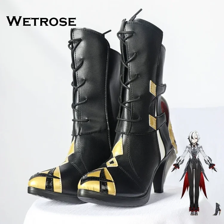 【Wetrose】Arlecchino Knave SR Cosplay Costume 4.6 New Genshin Impact Арлекино Fatui Harbinger Heels Wig Full Set  Wetrose Cosplay