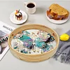 Wooden Butterfly Diamond Painting Serving Tray with Handle for Coffee Table