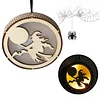 Lumi&egrave;re LED creuse ronde en bois d'Halloween