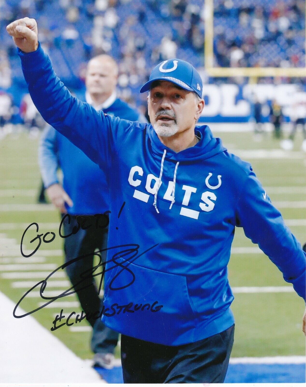 CHUCK PAGANO INDIANAPOLIS COLTS ACTION SIGNED 8X10