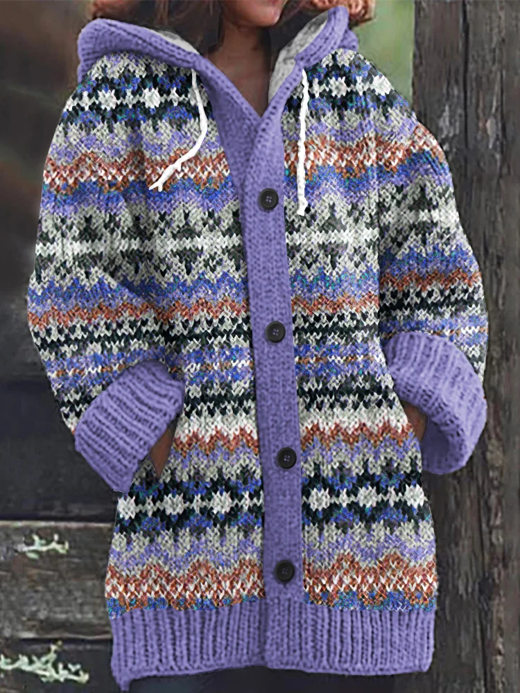 Vintage Fairman Island Knitted Jacquard Cardigan Sweater