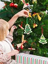 5Pcs Christmas Tree - Cross Stitch Wood Embroidery 10cm