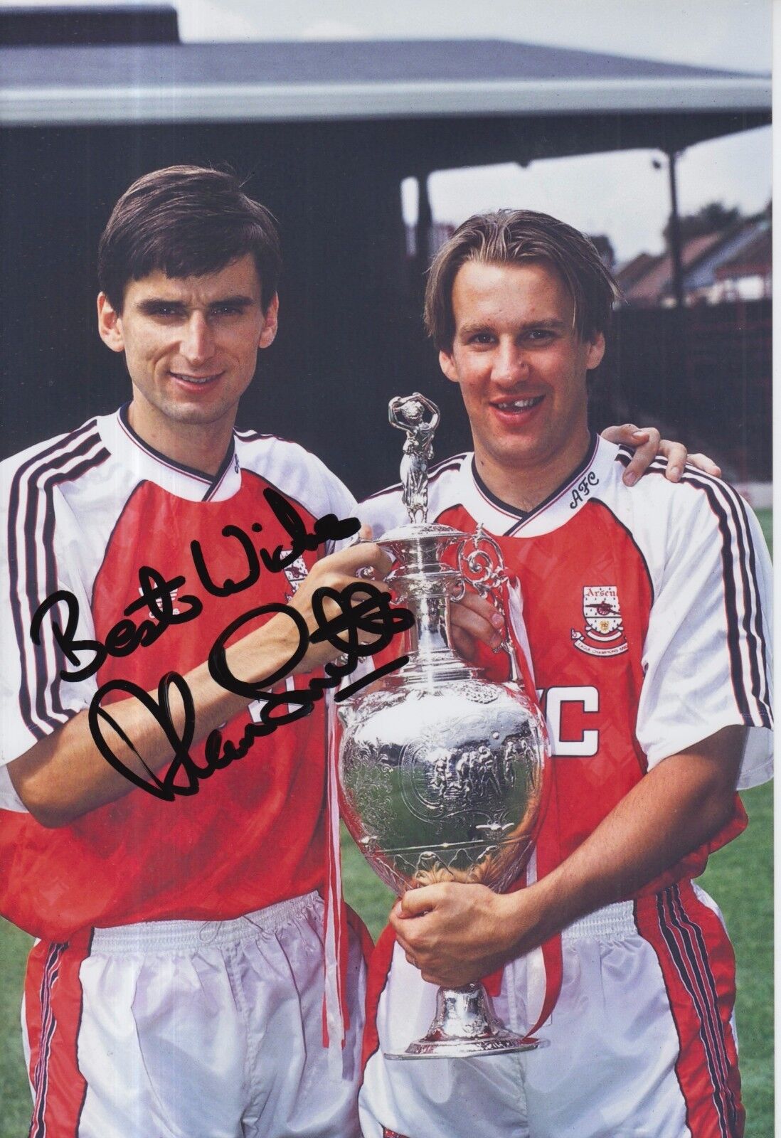 Alan Smith Hand Signed Arsenal 12x8 Photo Poster painting 1.