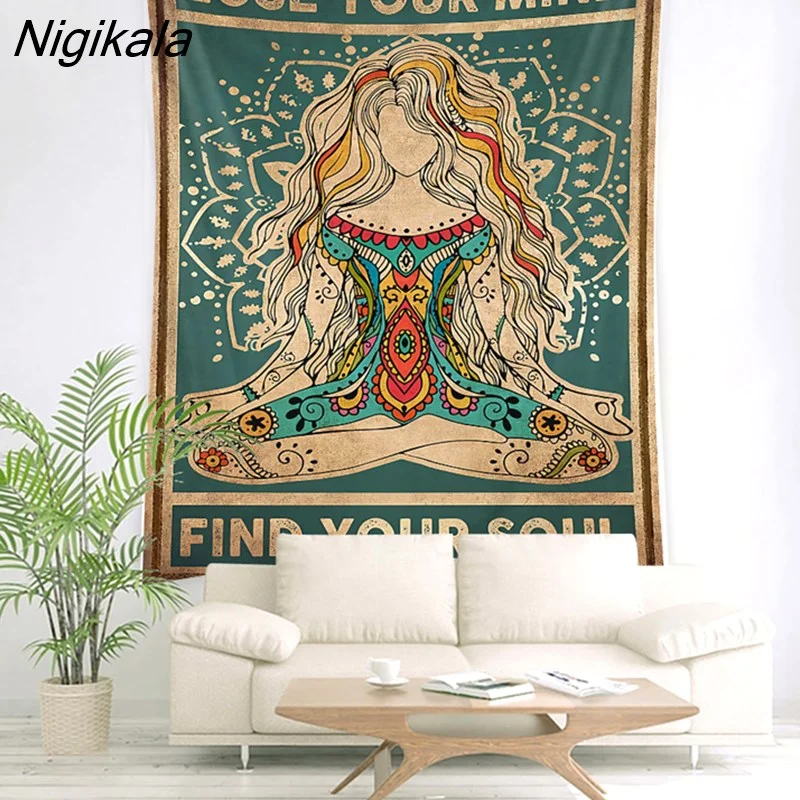 Nigikala Women Buddha Wall Hanging Tapestry Art Deco Blanket Curtain Hanging at Home Bedroom Living Room Decor