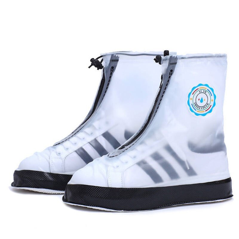 Waterproof Rain Thicken High-top Non-slip Shoe Covers Cycling Sneakers Boots Cover With Zipper Men Women Transparent Overshoes