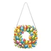 (US Only)Acrylic 2D Flat DIY Easter Egg Wreath Hanging Diamond Art Kits Wall Door Decor
