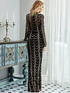 Evening Wrap Striped Embroidered Dress
