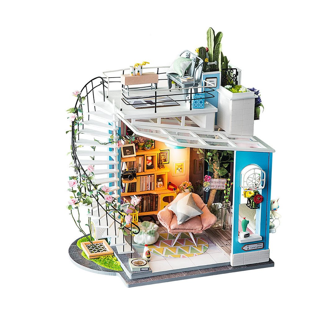 robotime-nl Rolife Dora's Loft DIY Miniature Dollhouse Kit DG12