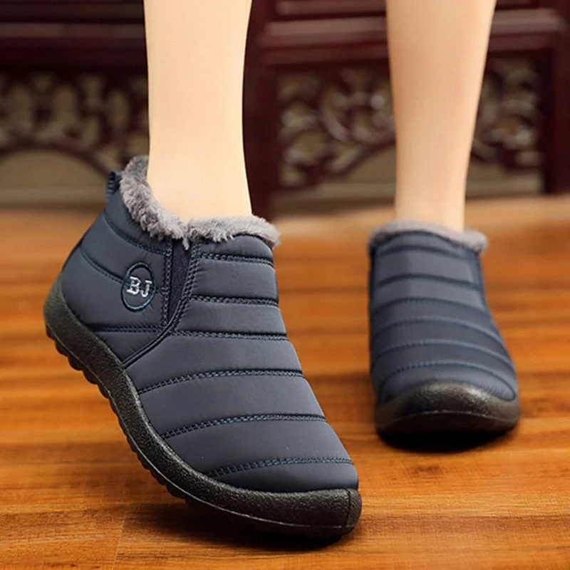 Women Boots Fashion Boots Woman Slip On Winter Warm Shoes Lady Ankle Boots Women Plus Size Winter Boots For Women Winter Shoes