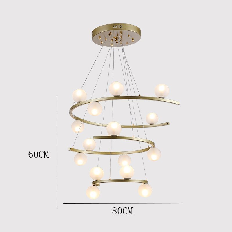 Modern Designer LED Chandelier Lighting Living Room Hotel Hall Glass Circle Ceiling Chandeliers Lamp Villa Indoor Lighting Decor