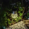 LED Solar Lamp Cracked Glass Ball Hanging Lights Waterproof Garden Decor