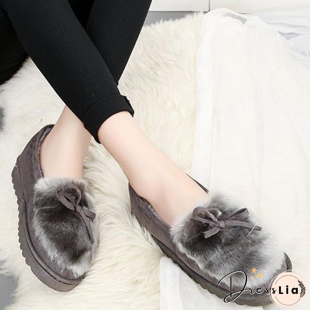 Womens Suede Flat Heel Daily Warm Shoes