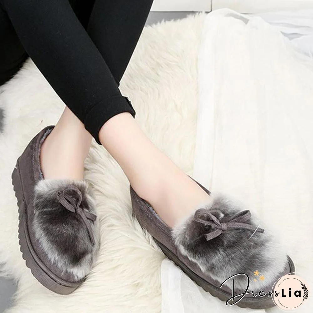 Womens Suede Flat Heel Daily Warm Shoes