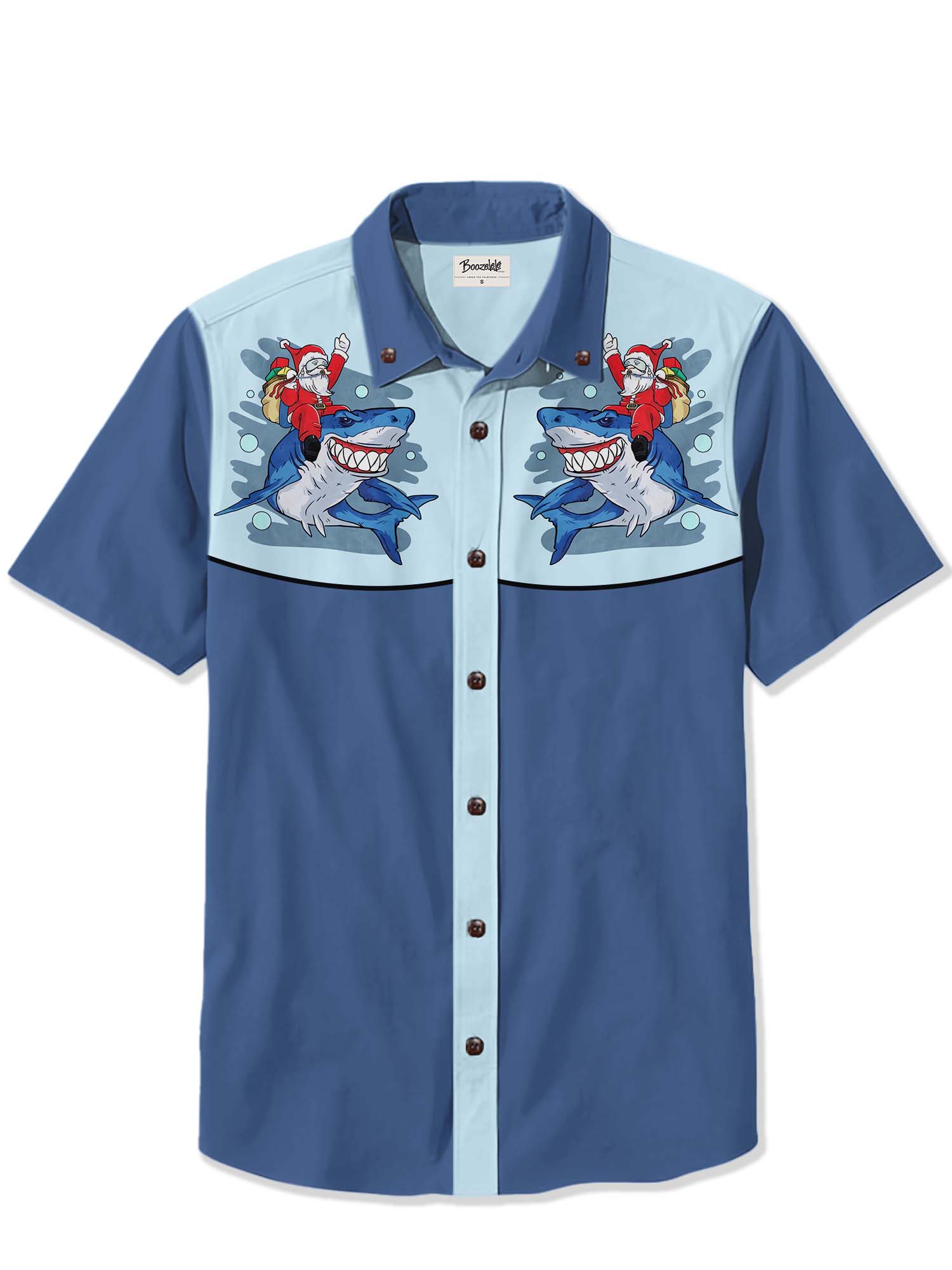 Christmas Shark and Santa Claus - 100% Cotton Shirt