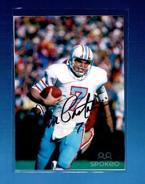 Dan Pastorini Houston Oilers NFL Autographed Color Photo Poster painting 5x7 (Original)