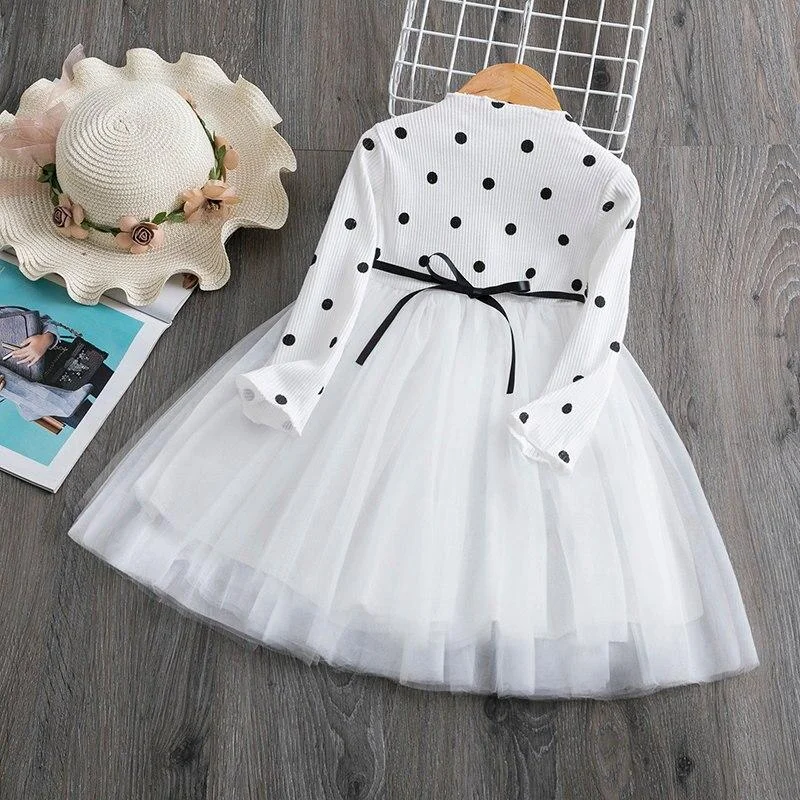 Little Girl Dress Long Sleeve Knit Dresses Children Casual Clothing Kids Baby Girl Clothes 1 to 4 Years Tutu Birthday Party Wear