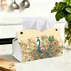 (25cm)Peacock PU DIY Diamond Painting Tissue Box for Beginners Adults Home