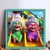 Old Woman-11CT Stamped Cross Stitch 40*40cm/15.75*15.75in