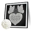 DIY Pearl Painting Butterfly Heart for Home Wall Decor(25x25cm)