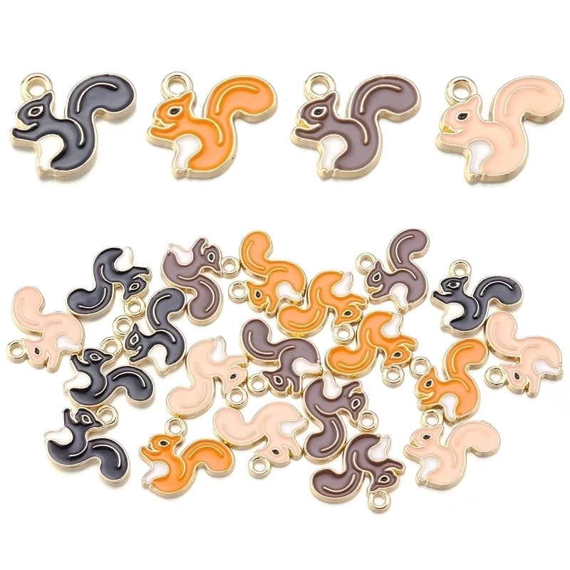 10 PCS/Package Alloy Squirrel Pendant