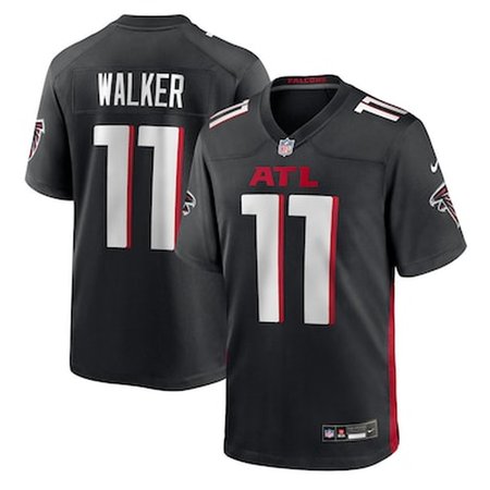 Youth Atlanta Falcons #11 Jalon Walker  Black 2025 NFL Draft First Round Pick Game Jersey