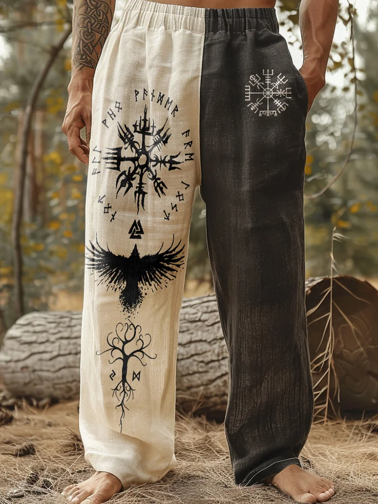 Men's Vintage Viking Contrasting Colors Celtic mblem Art Pants / Rvogue / Rvogue