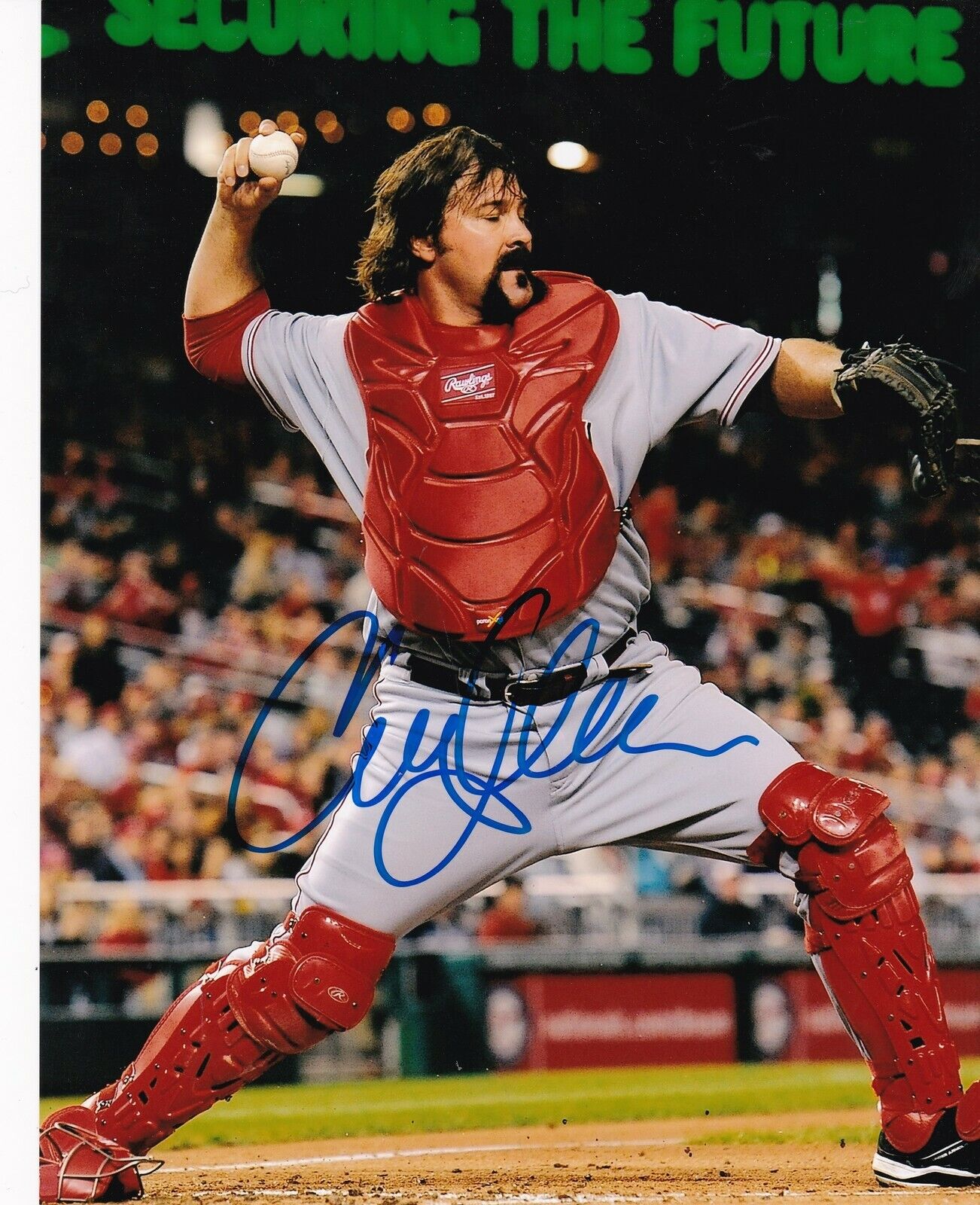 CORKY MILLER CINCINNATI REDS ACTION SIGNED 8x10