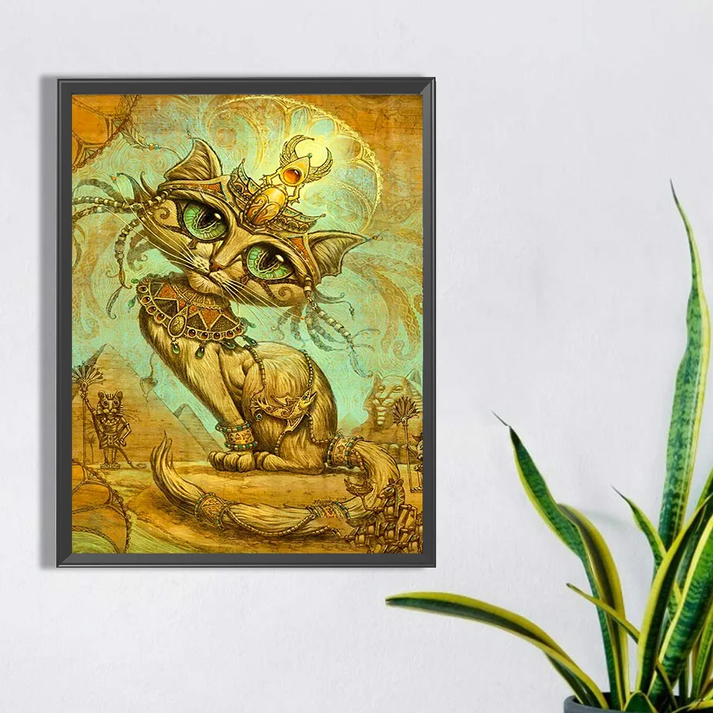 Diamond Painting - Full Round Drill - Egyptian Cat(Canvas|30*40cm)