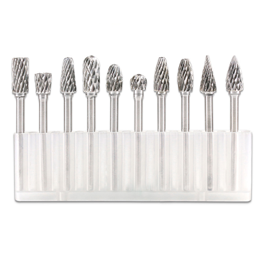 

10pcs Tungsten Carbide Engraving Burrs Bit Rotary Files Grinding Head Set, 501 Original