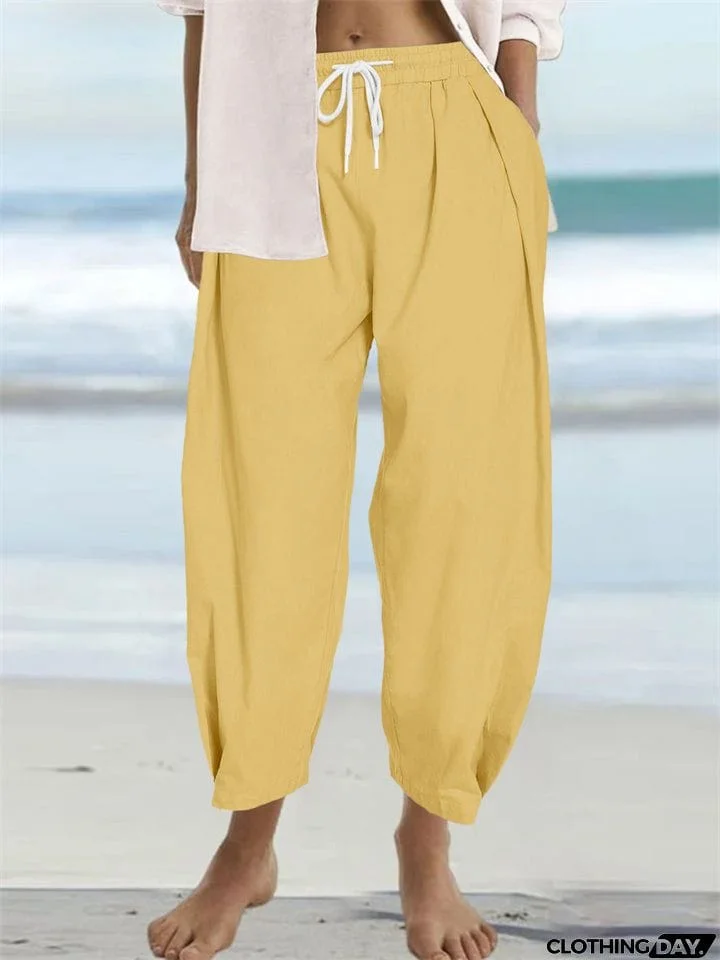 Ladies Casual Plus Size Loose-fitting Beach Pants