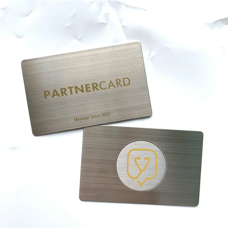 Luxury Gold Print Brushed Metal Digital Smart Business Card