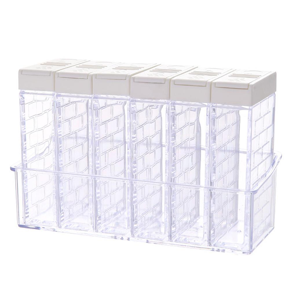 

6pcs Kitchen Seasoning Box Jar Transparent Salt Pepper Spice Storage Bottle, 501 Original