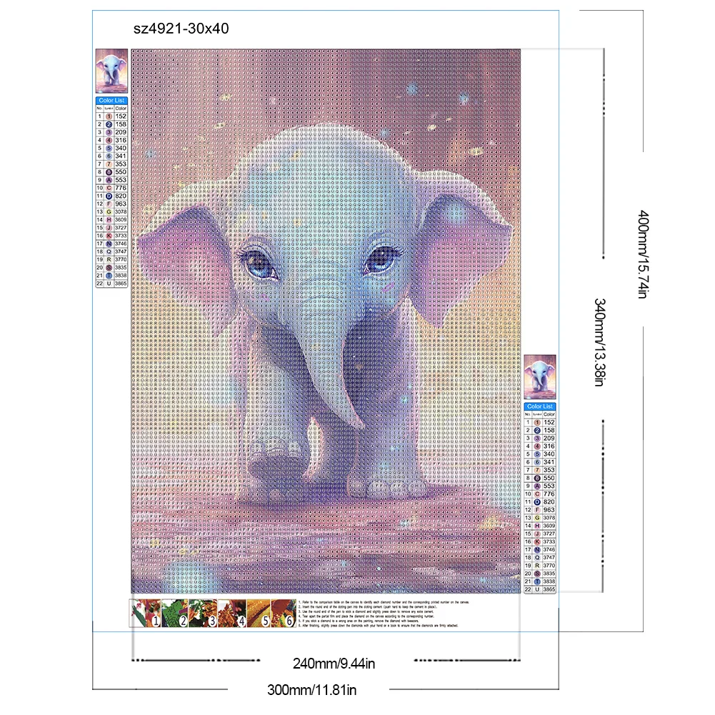 Diamond Painting - Full Round Drill - Elephant(Canvas|30*40cm)