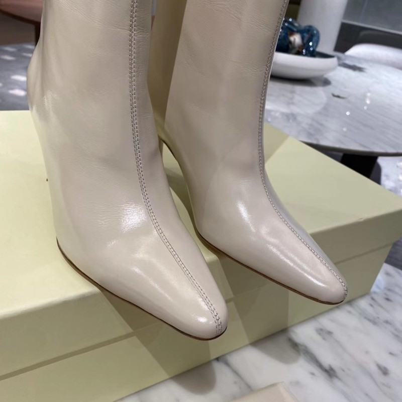 Yyvonne Women's Autumn and Winter New Leather Fashion Knee-length Boots with Thin Heels and Pointed Fashion Boots Women Boots