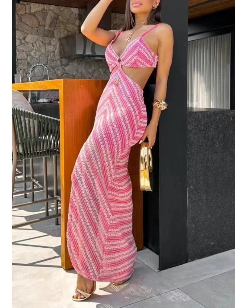Sexy deep V slim bikini dress