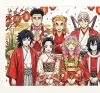 New Year Ver. Nine Hashira Decorative Painting - Demon Slayer: Kimetsu No Yaiba - H-TWO Studio