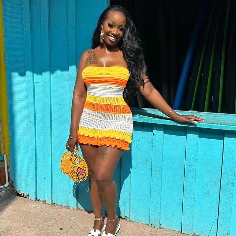 Fashion Sexy Tube Top Slim Knit Dress | IFYHOME