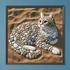 Diamond Painting -DIY Round Drill Stone Art Lying Cat(40x40cm)