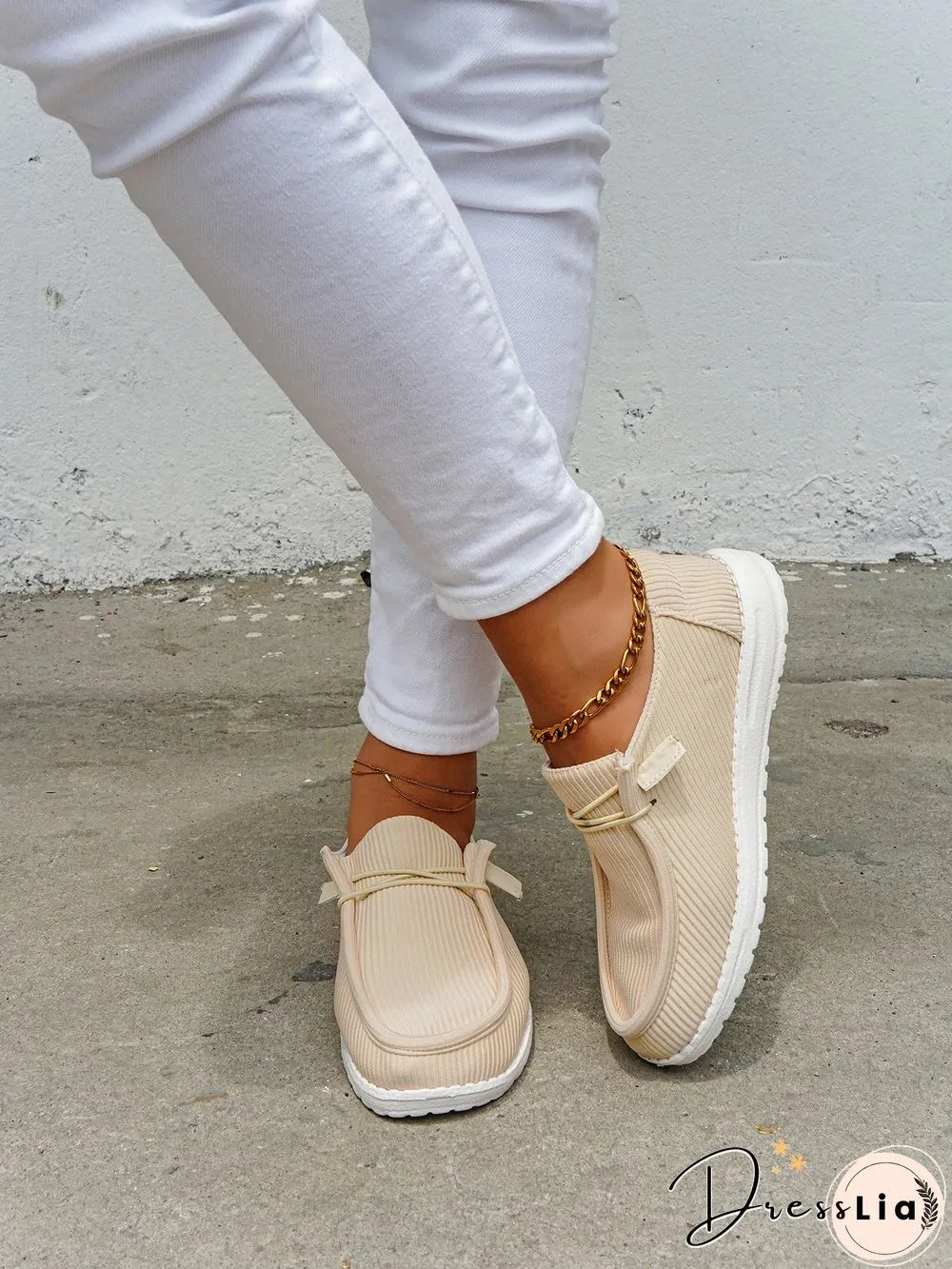 Casual Light Lace Up Flats Canvas Shoes