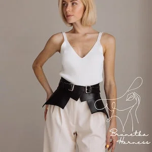 pornhint Pornhint Waist peplum belt,Women belt skirt,Fetish skirt,Black leather peplum,Leather peplum belt